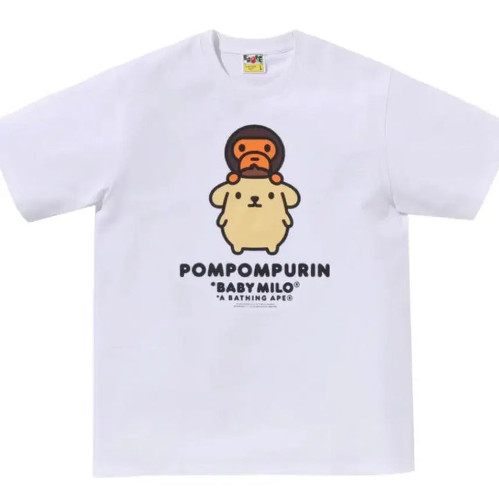 [SOLD OUT] 베이프 x 산리오 폼폼푸린 반팔티 화이트 XL