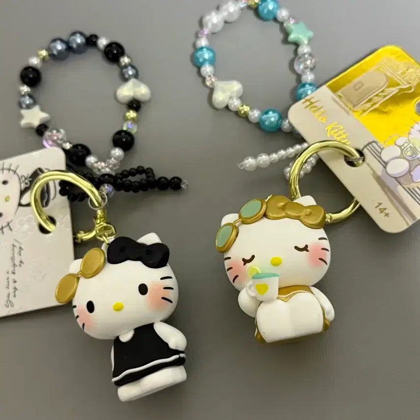 [BUNJANG] Hello Kitty Keyring and Bead Bracelet Set / 헬로키티 키링 + 비즈 팔찌 세트