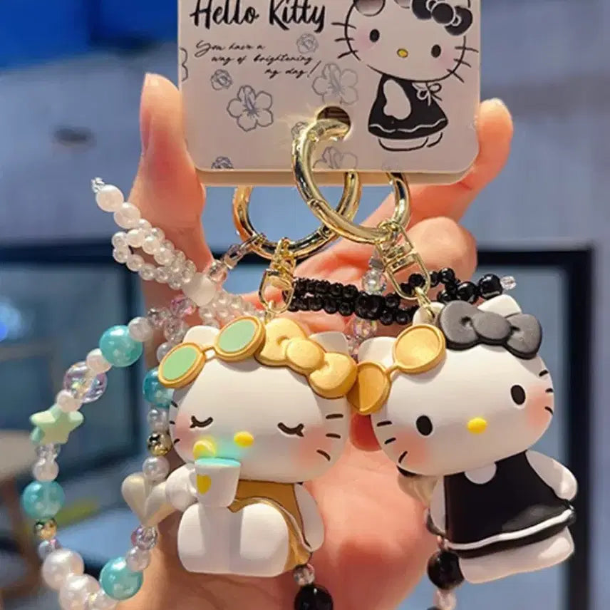 [BUNJANG] Hello Kitty Keyring and Bead Bracelet Set / 헬로키티 키링 + 비즈 팔찌 세트