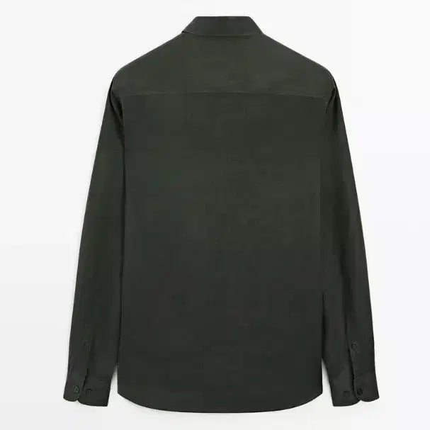 [BUNJANG] Massimo Dutti Slim Fit Linen Shirt XXL Dark Green / 마시모두띠 슬림핏 린넨셔츠 xxl 다크그린