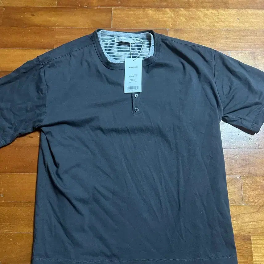 [SOLD OUT] 키뮤어 스트라이프 레이어드 헨리넥 반팔 티셔츠