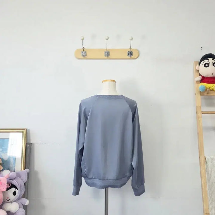 [SOLD OUT] 빈티지 만원샵 블루 실크 맨투맨
