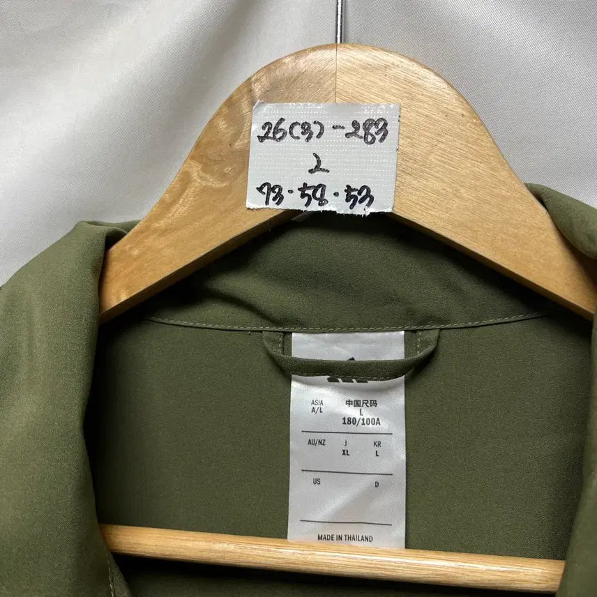 [SOLD OUT] [정품/L] 아디다스 삼선 3s 윈드브레이커 카키 우븐 바람막이