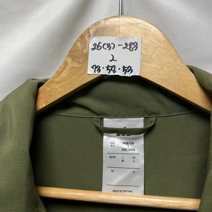 [SOLD OUT] [정품/L] 아디다스 삼선 3s 윈드브레이커 카키 우븐 바람막이