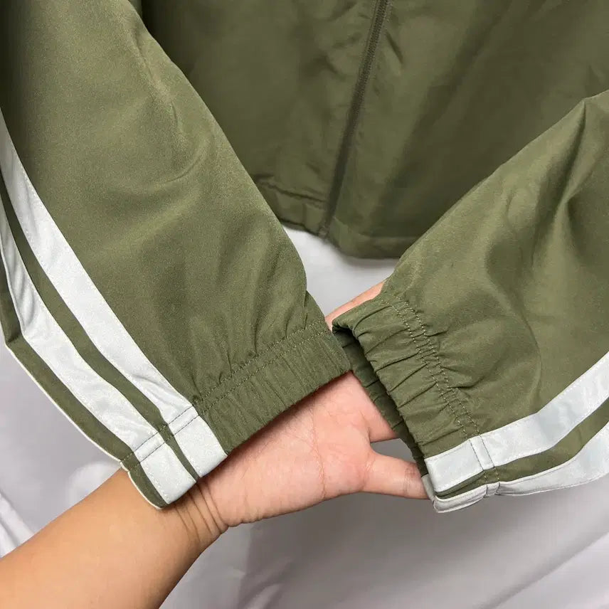 [SOLD OUT] [정품/L] 아디다스 삼선 3s 윈드브레이커 카키 우븐 바람막이