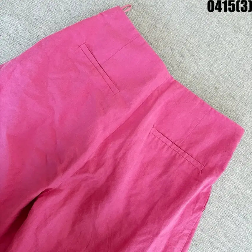 [BUNJANG] Zara Pink Wide Tucked Cotton Pants / XS 자라 핑크 와이드 핀턱 면바지 0415(3)