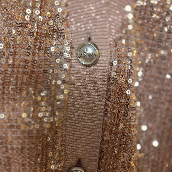 [BUNJANG] LANVIN Sequin Pink Cardigan / LANVIN 랑방 스팽글 핑크 가디건