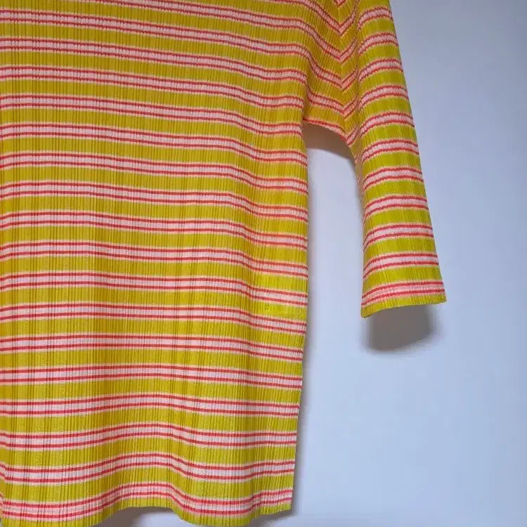 [BUNJANG] Issey Miyake Pleats Please Striped High Neck Top / 이세이미야케 플리츠플리즈 PLEATS PLEASE 스트라이프 하이넥 탑