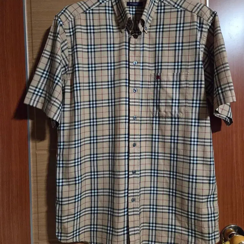 [BUNJANG] Burberry Checkered Short Sleeve Shirt / 버버리 반팔 체크 셔츠 105