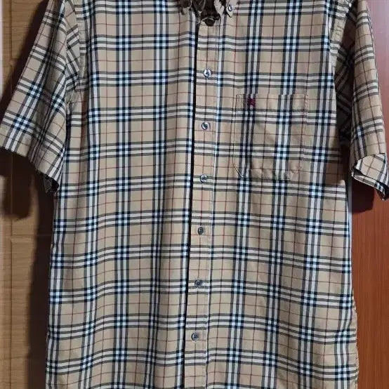 [BUNJANG] Burberry Checkered Short Sleeve Shirt / 버버리 반팔 체크 셔츠 105