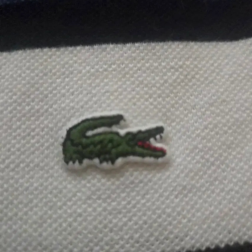 [BUNJANG] Lacoste Striped Short Sleeve Polo Shirt / 라코스테 스트라이프 반팔 카라티