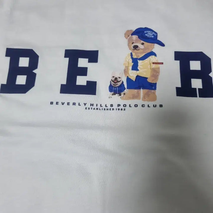 [BUNJANG] Beverly Hills Polo Club White Bear Logo T-Shirt / 베벌리힐스폴로클럽 흰색 반팔 티셔츠