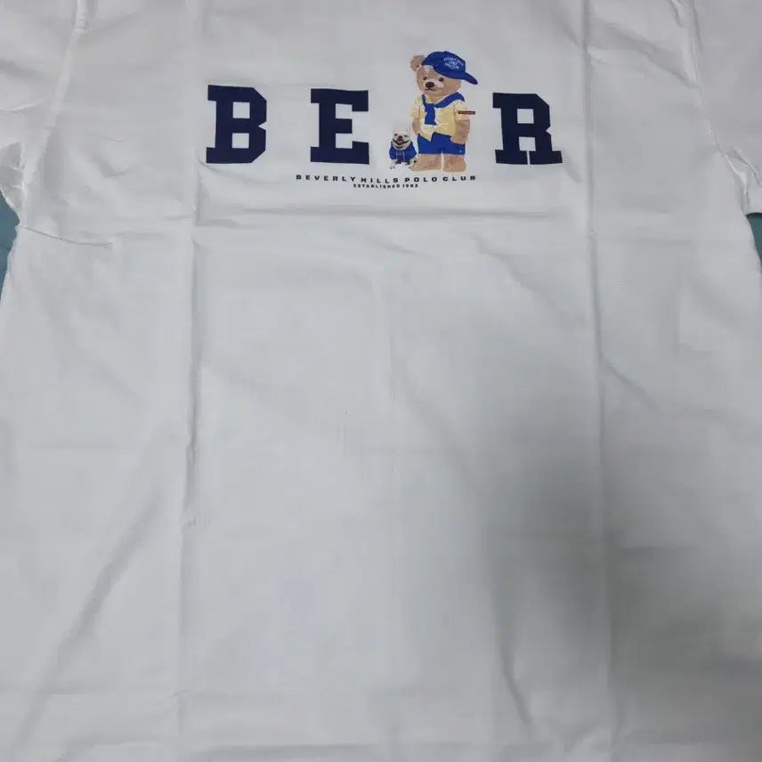 [BUNJANG] Beverly Hills Polo Club White Bear Logo T-Shirt / 베벌리힐스폴로클럽 흰색 반팔 티셔츠