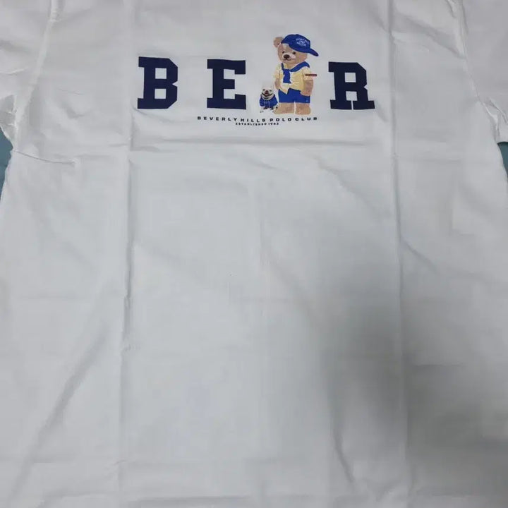 [BUNJANG] Beverly Hills Polo Club White Bear Logo T-Shirt / 베벌리힐스폴로클럽 흰색 반팔 티셔츠