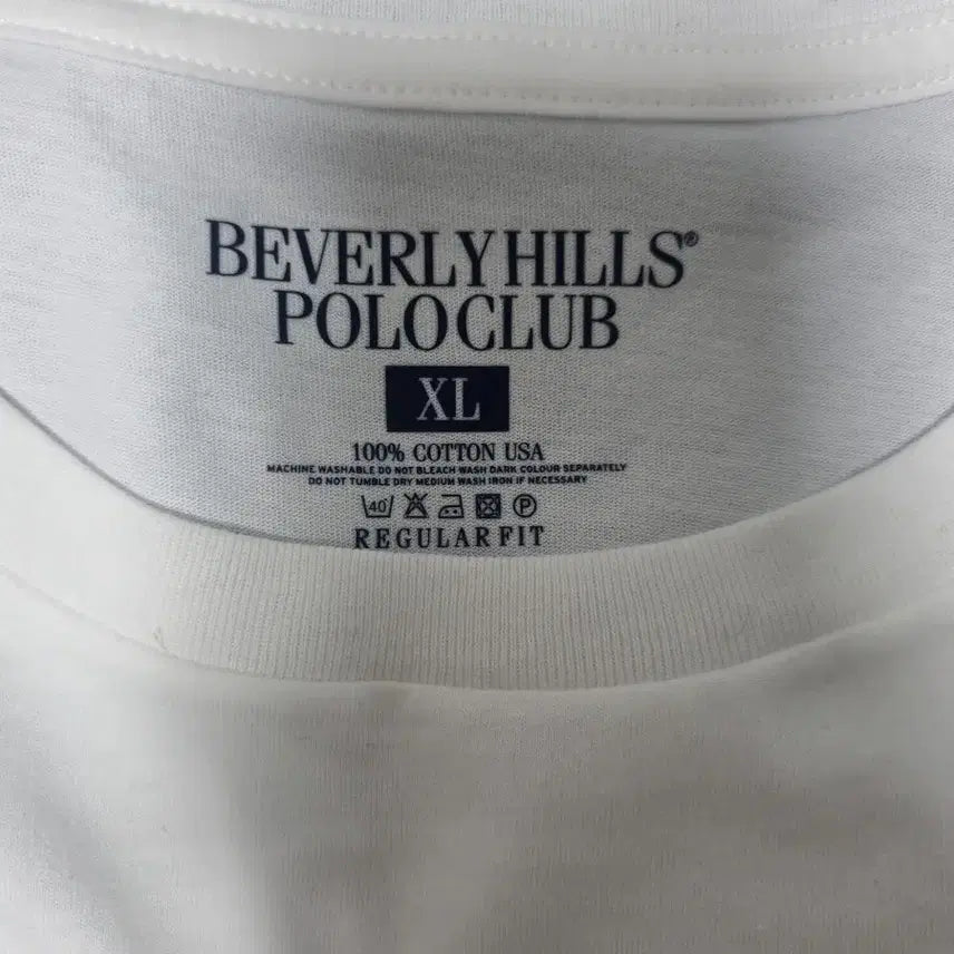 [BUNJANG] Beverly Hills Polo Club White Bear Logo T-Shirt / 베벌리힐스폴로클럽 흰색 반팔 티셔츠