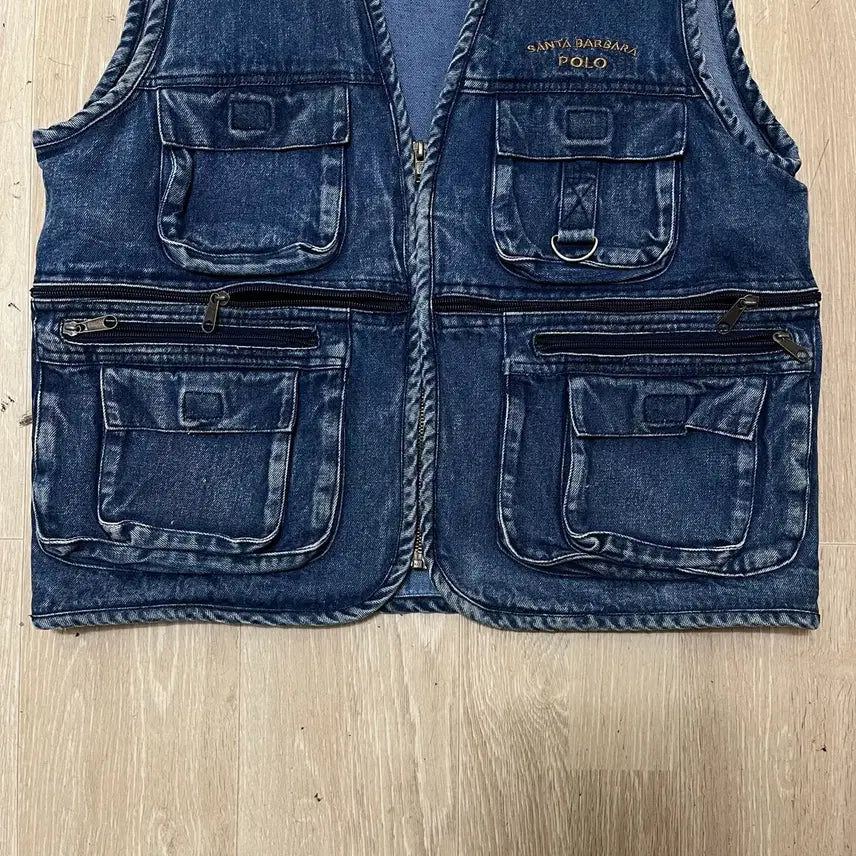 [BUNJANG] Santa Barbara Polo Vintage Multi Pocket Denim Vest / 산타바바라 폴로 빈티지 멀티 포켓 데님 조끼 L/100