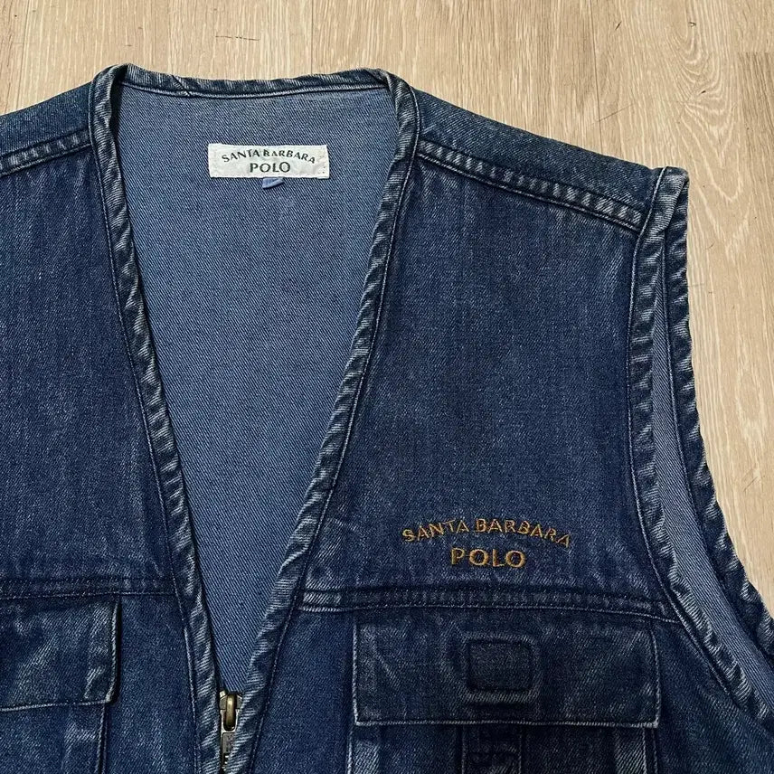 [BUNJANG] Santa Barbara Polo Vintage Multi Pocket Denim Vest / 산타바바라 폴로 빈티지 멀티 포켓 데님 조끼 L/100