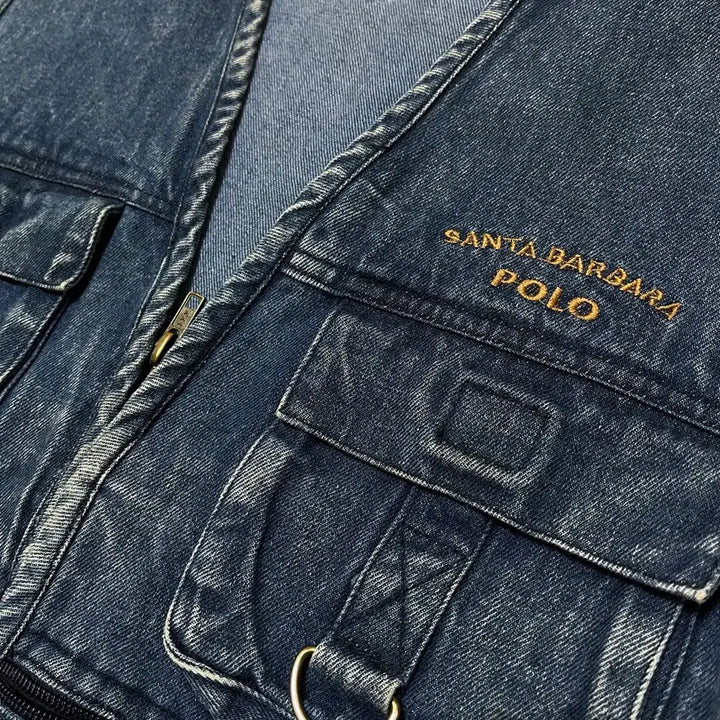 [BUNJANG] Santa Barbara Polo Vintage Multi Pocket Denim Vest / 산타바바라 폴로 빈티지 멀티 포켓 데님 조끼 L/100