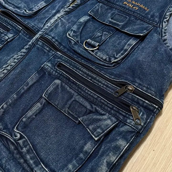 [BUNJANG] Santa Barbara Polo Vintage Multi Pocket Denim Vest / 산타바바라 폴로 빈티지 멀티 포켓 데님 조끼 L/100