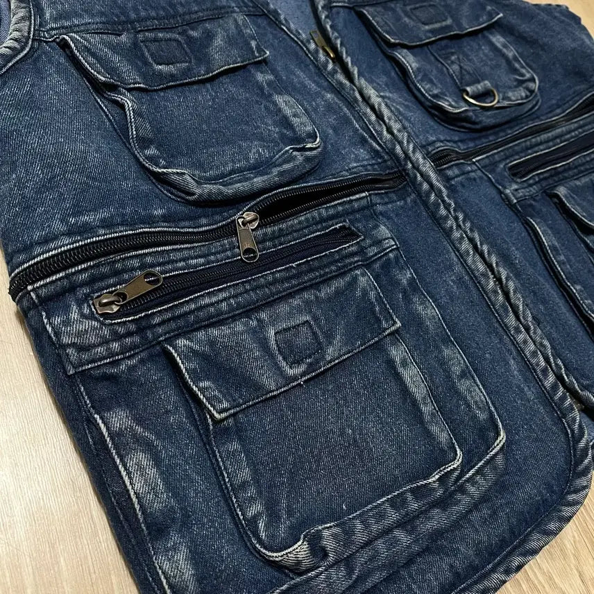 [BUNJANG] Santa Barbara Polo Vintage Multi Pocket Denim Vest / 산타바바라 폴로 빈티지 멀티 포켓 데님 조끼 L/100