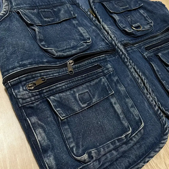 [BUNJANG] Santa Barbara Polo Vintage Multi Pocket Denim Vest / 산타바바라 폴로 빈티지 멀티 포켓 데님 조끼 L/100