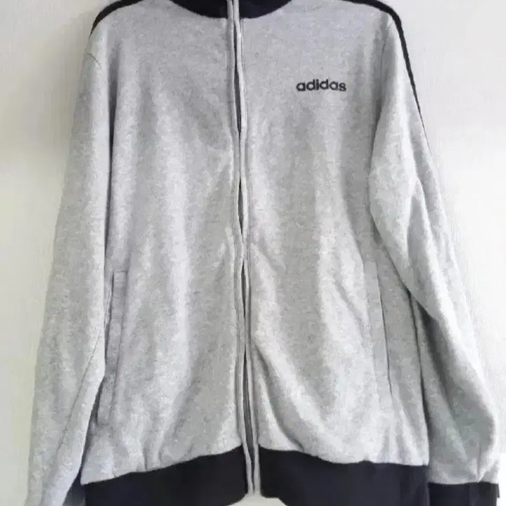 [BUNJANG] Adidas Grey Cotton Track Top Jersey Set 90-95 / 아디다스 희귀 회색 코튼 트랙탑 저지 셋업 90~95