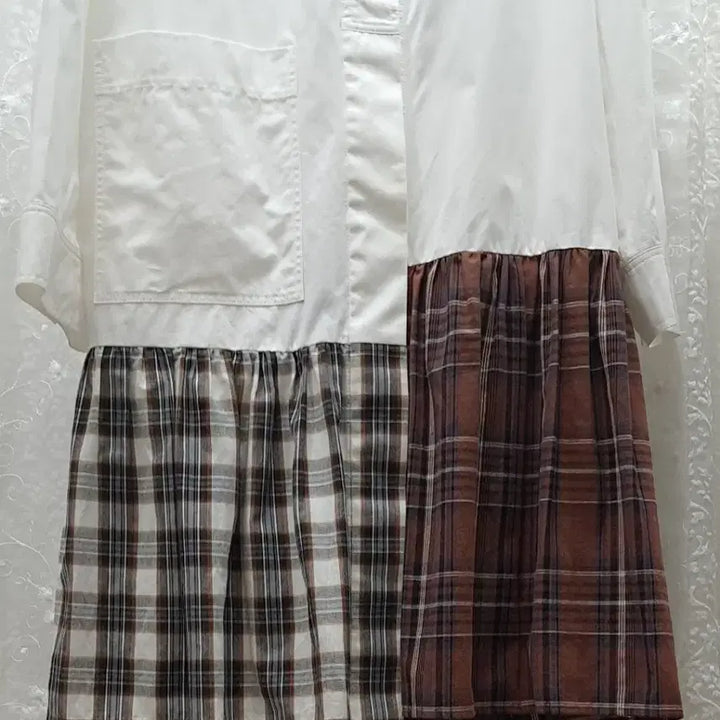 [BUNJANG] Lucky Marche Check Shirt Dress / 럭키마르쉐  체크셔츠겸원피스 free