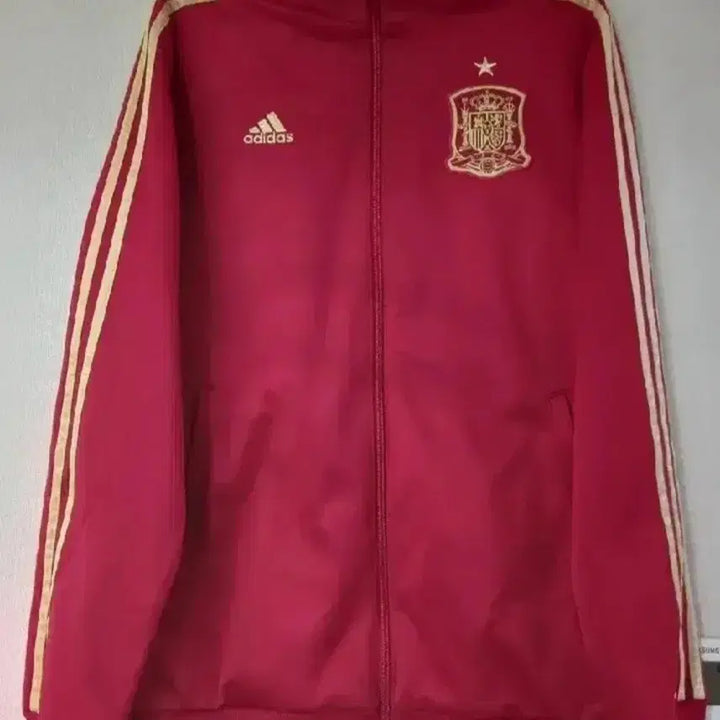 [BUNJANG] Adidas Spain Red Gold Track Top Jersey Jacket (Size M) / 아디다스 대장급 스페인 레드골드 트랙탑 저지 져지집업 95/M