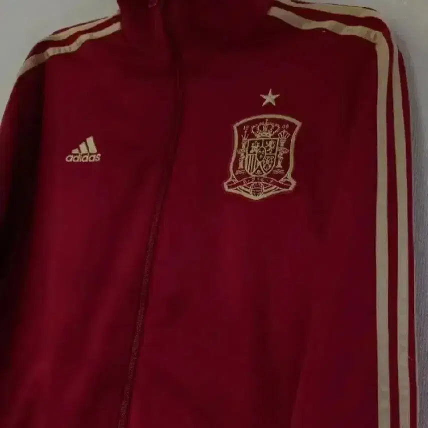 [BUNJANG] Adidas Spain Red Gold Track Top Jersey Jacket (Size M) / 아디다스 대장급 스페인 레드골드 트랙탑 저지 져지집업 95/M
