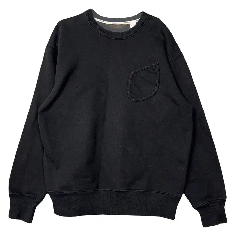 [BUNJANG] Uniform Bridge Black Vintage Pocket Sweatshirt M / 유니폼브릿지 블랙 빈티지 포켓 맨투맨 M (100)