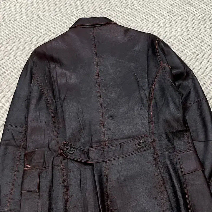 [BUNJANG] Vintage Burgundy Leather Jacket / 빈티지 버건디 레더 자켓 r3520