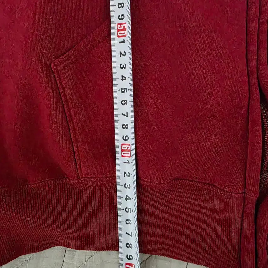 [SOLD OUT] [XL] 90s USA 빈티지 러셀 후드 집업 레드/버건디 블리칭