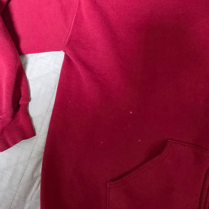 [SOLD OUT] [XL] 90s USA 빈티지 러셀 후드 집업 레드/버건디 블리칭