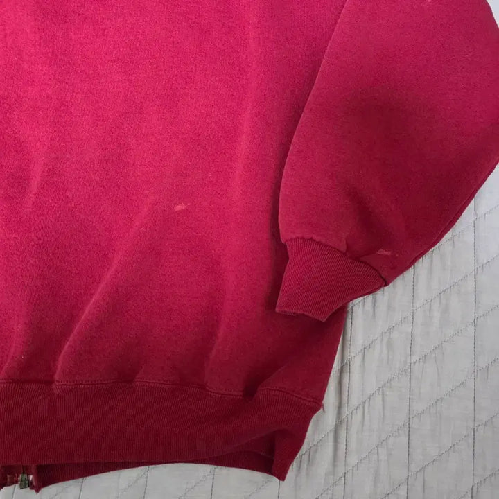 [SOLD OUT] [XL] 90s USA 빈티지 러셀 후드 집업 레드/버건디 블리칭