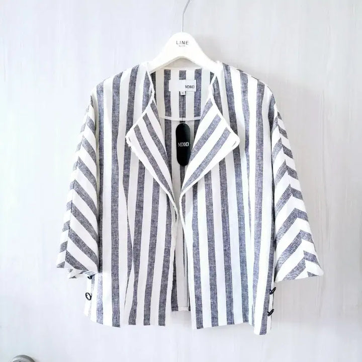 [BUNJANG] MIXXO Stripe Linen Jacket / [새제품]MIXXO미쏘 스트라이프 린넨 자켓