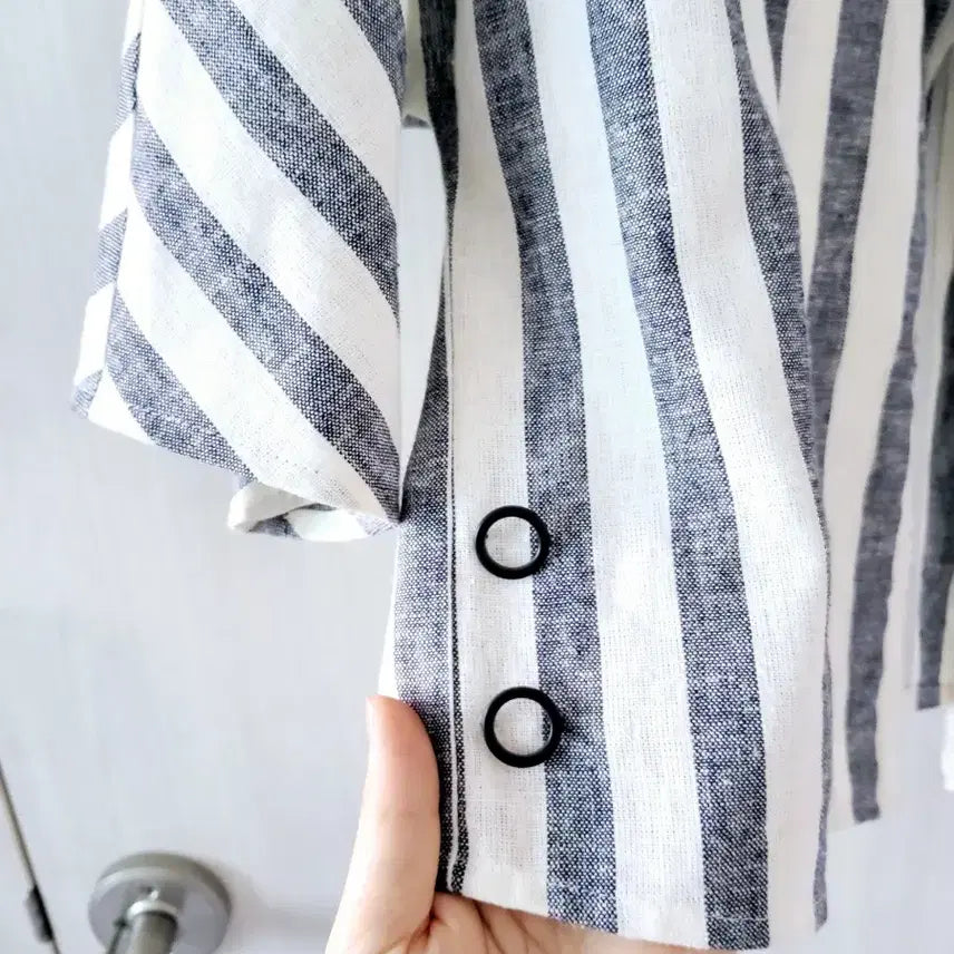 [BUNJANG] MIXXO Stripe Linen Jacket / [새제품]MIXXO미쏘 스트라이프 린넨 자켓