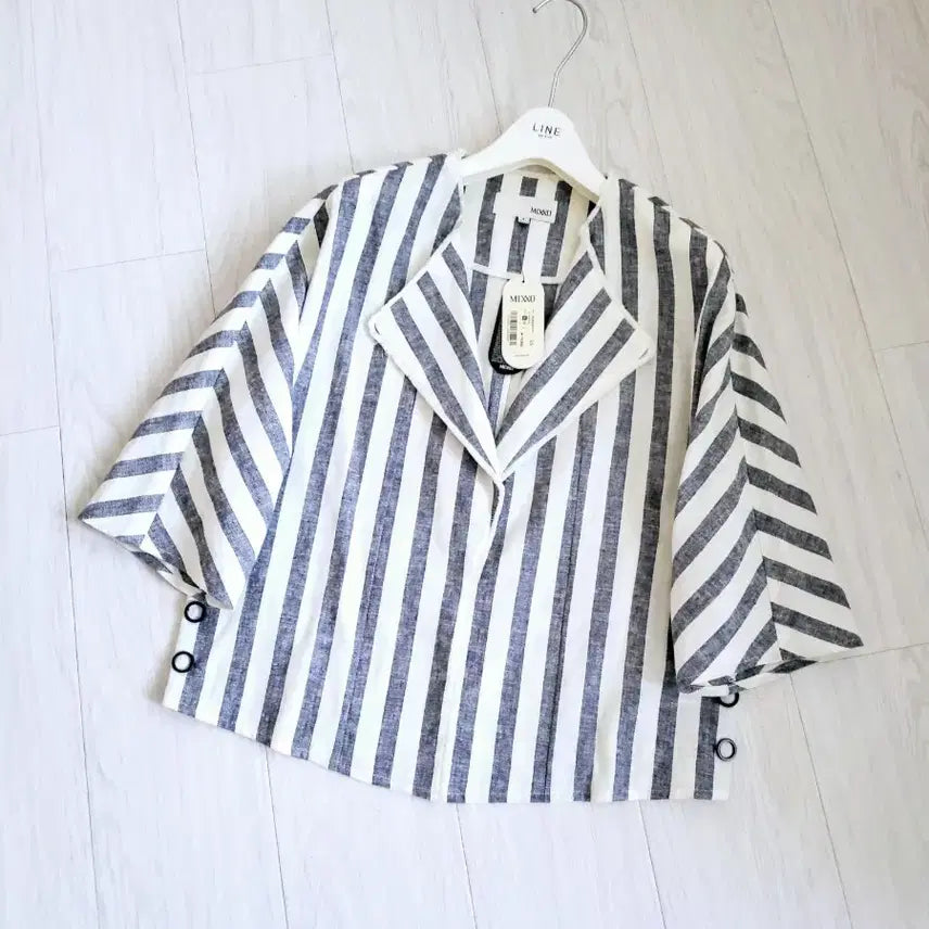 [BUNJANG] MIXXO Stripe Linen Jacket / [새제품]MIXXO미쏘 스트라이프 린넨 자켓