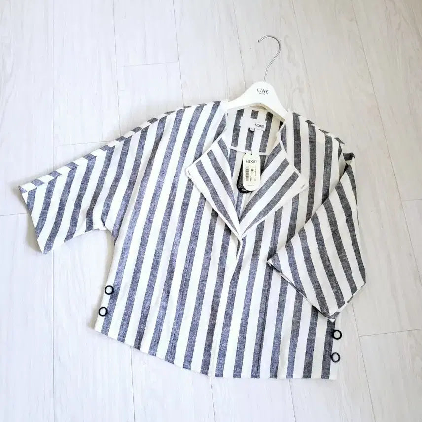 [BUNJANG] MIXXO Stripe Linen Jacket / [새제품]MIXXO미쏘 스트라이프 린넨 자켓