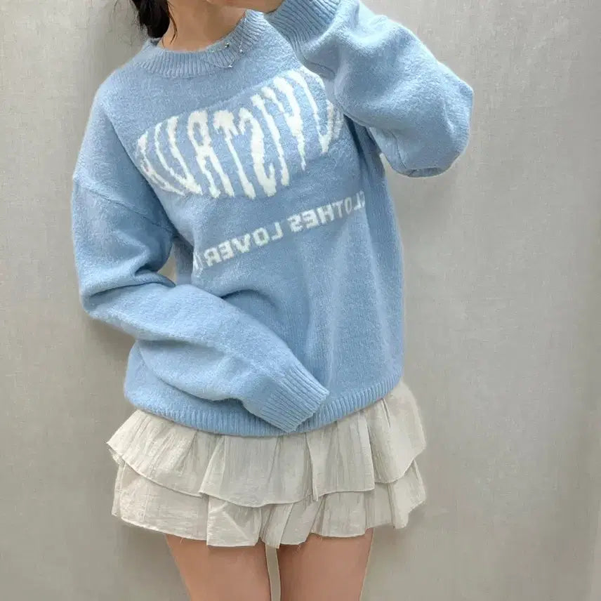 [BUNJANG] Loveistrue Knit T-Shirt / 러브이스트루 니트 티셔츠/