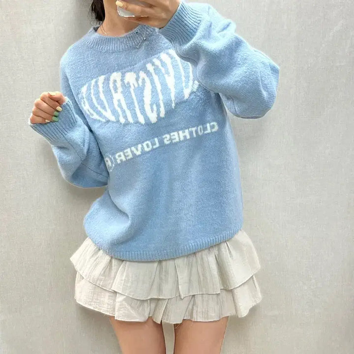 [BUNJANG] Loveistrue Knit T-Shirt / 러브이스트루 니트 티셔츠/