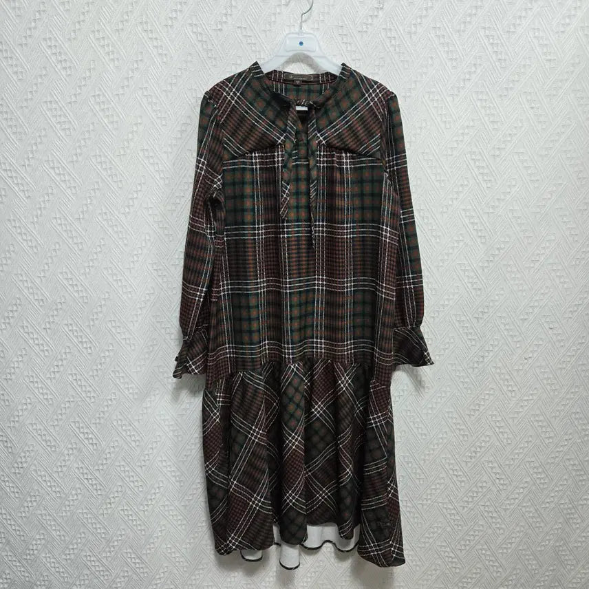 [BUNJANG] Thursday Island Check Flare Dress - Size S / 자244 써스데이아일랜드 체크 플레어 원피스 S