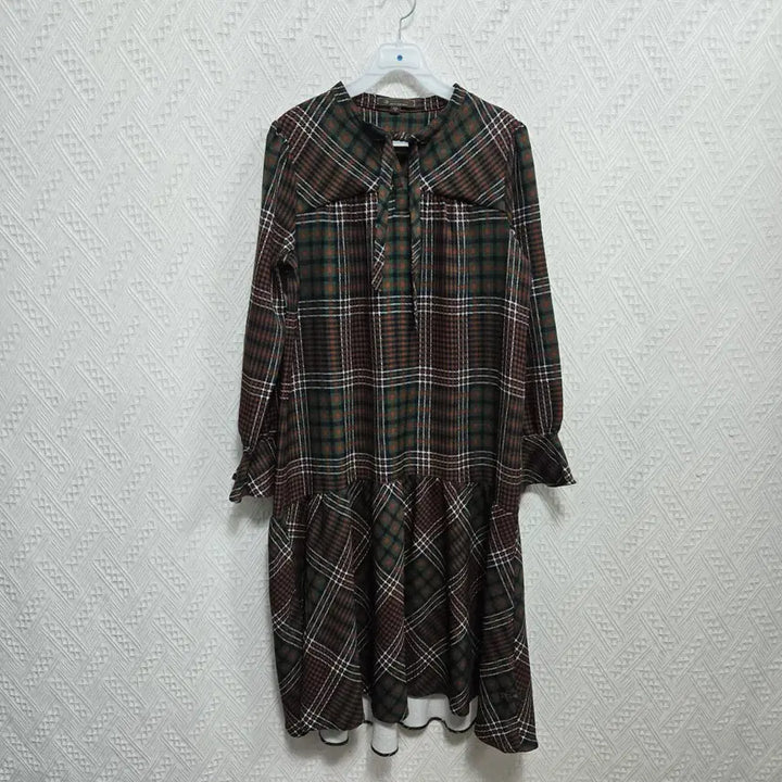 [BUNJANG] Thursday Island Check Flare Dress - Size S / 자244 써스데이아일랜드 체크 플레어 원피스 S