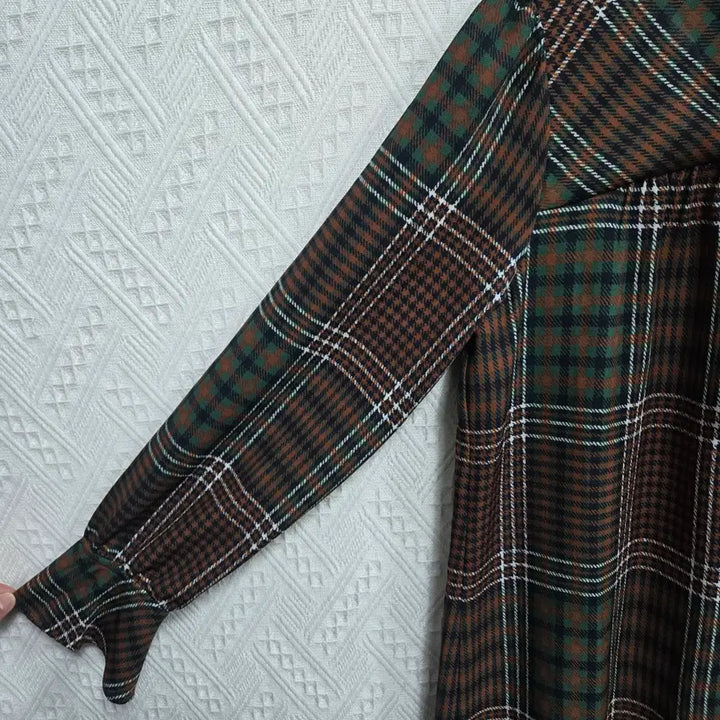 [BUNJANG] Thursday Island Check Flare Dress - Size S / 자244 써스데이아일랜드 체크 플레어 원피스 S