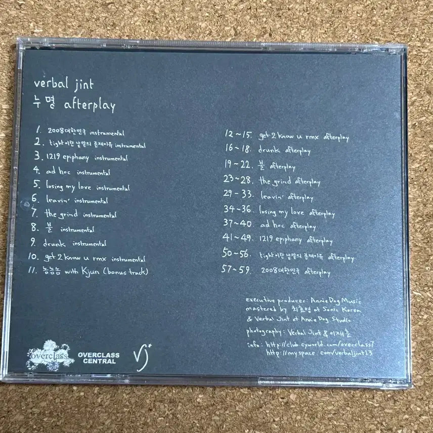 [BUNJANG] Verbal Jint Numeong Afterplay Signed CD / 버벌진트 누명 Afterplay 사인 CD