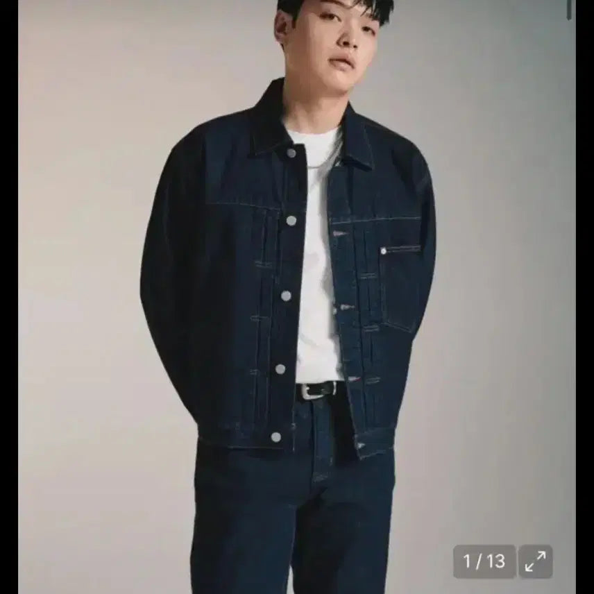 [BUNJANG] Zzanggu Daddy Mutandard Cone Pleats Denim Trucker Jacket Indigo M / 짱구대디 무탠다드 cone 플리츠 데님 트러커 자켓 인디고 M