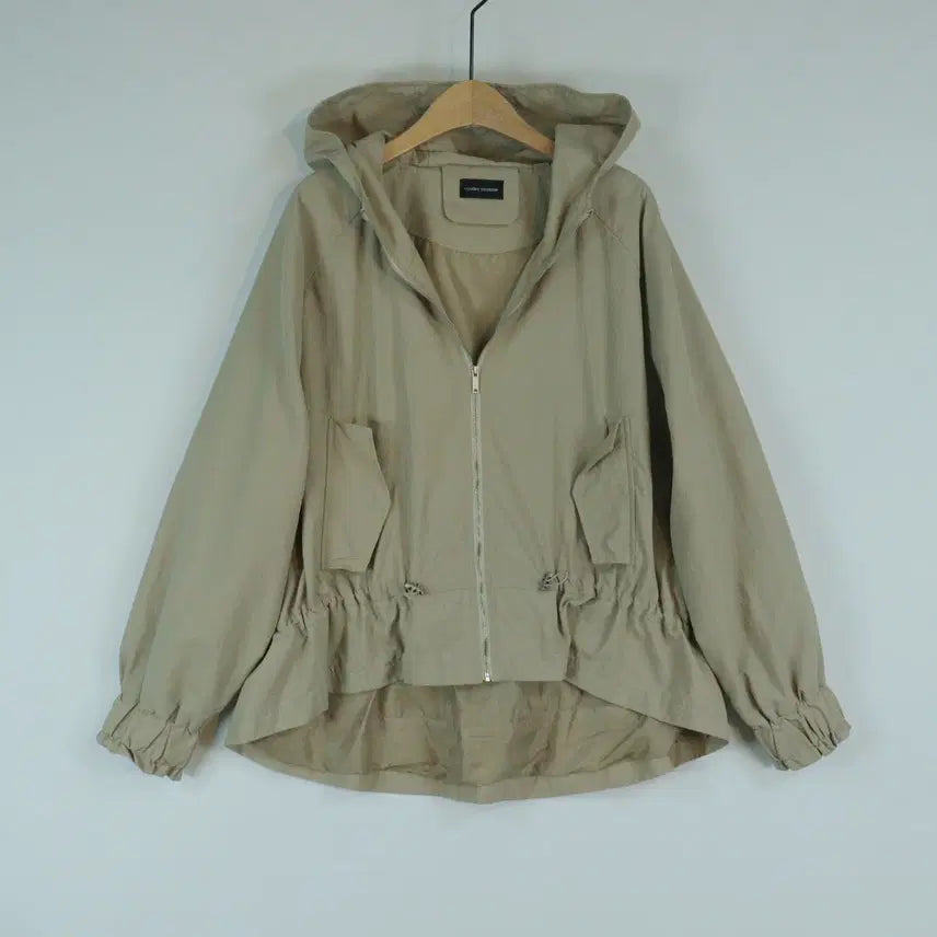 [SOLD OUT] codes combine 베이지 크롭 야상 프리 여성 후드 자켓