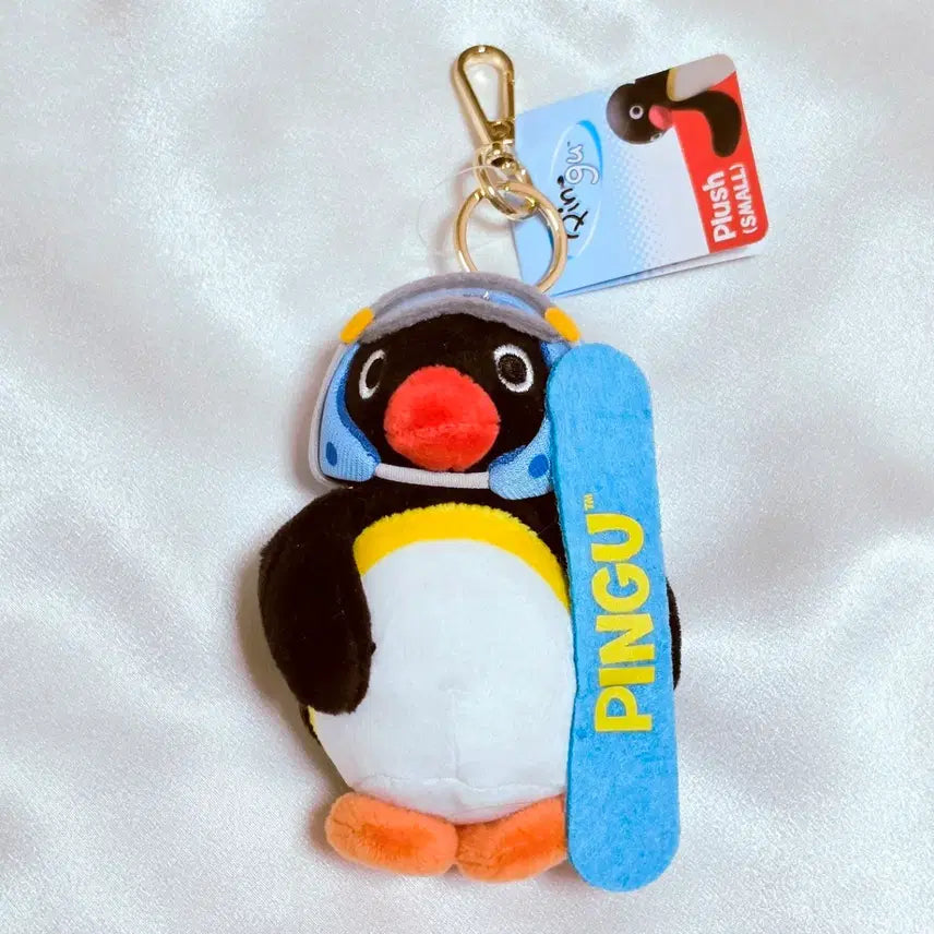 [BUNJANG] Pingu Snowboard Doll Keyring / 핑구 스노우보드 인형 키링 새상품