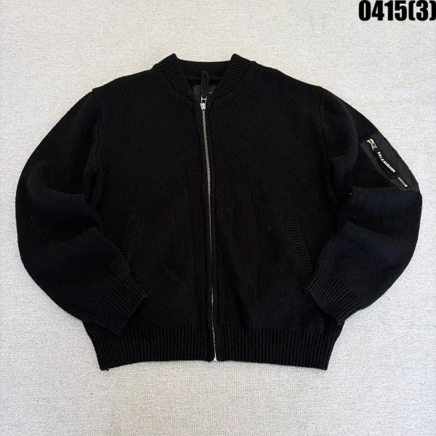 [BUNJANG] Kiman Black Knit Bomber Jacket / M 키아아크만 블랙 니트 봄버 자켓 0415(3)