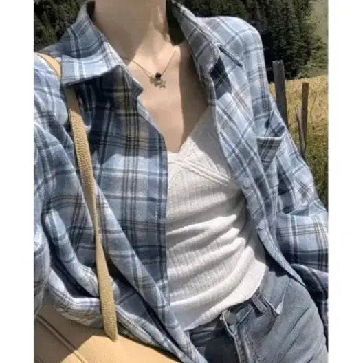 [BUNJANG] Blue Check Shirt / 체크셔츠 3종