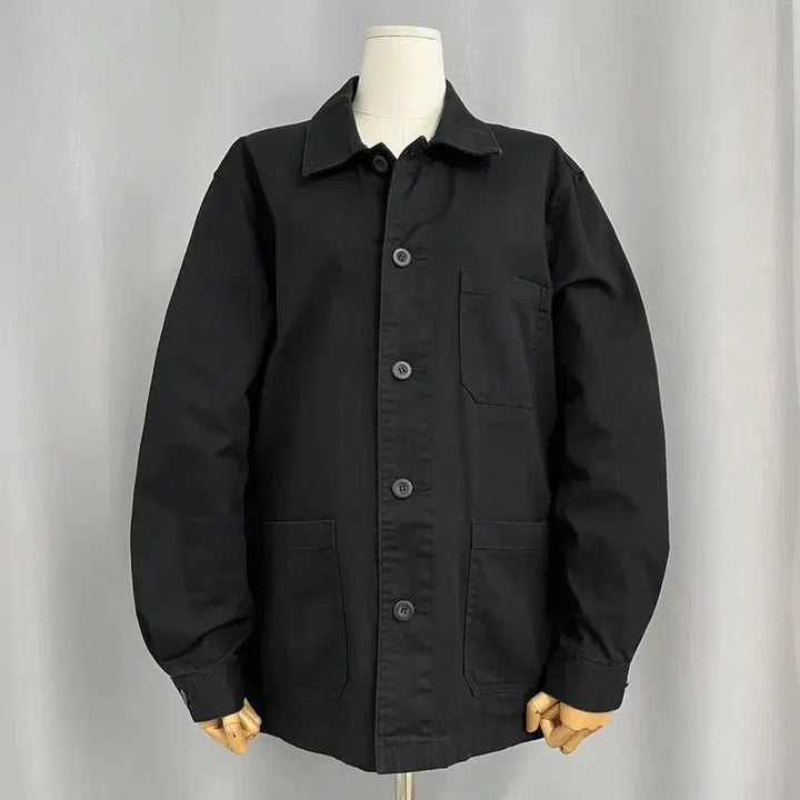 [BUNJANG] Musinsa Standard Black Satin Chore Jacket / 무신사스탠다드 블랙 사틴 초어 자켓/